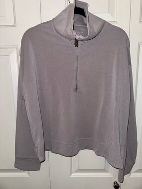 Athleta Light Lavender Gray Seasoft Quarter Zip